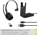 Jabra Evolve2 55 Link380a MS Mono Stand